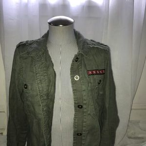 Army green light military jacket